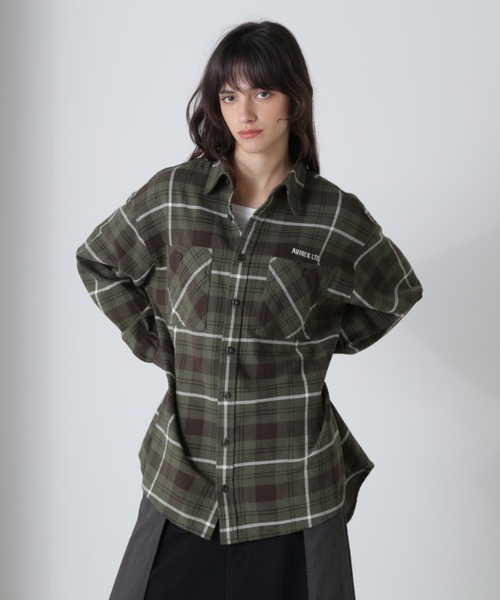 AVIREX ブラウス シャツ 「直営店限定」COTTON WIDE CHECK EMB