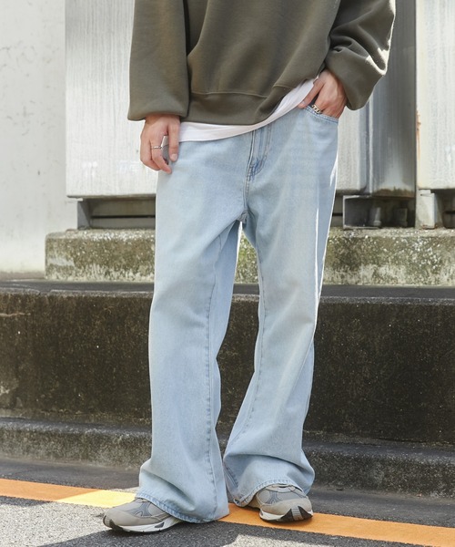 WEGO（ウィゴー） ジーンズ WEGO/デニムルーズフレアパンツ メンズ