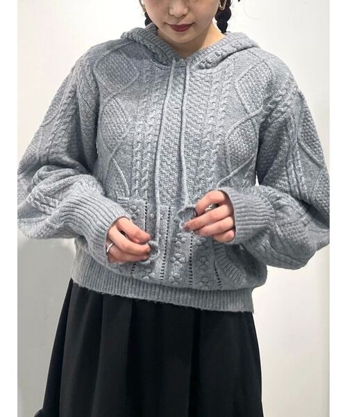 merry jenny ニット セーター フードflowerニットtops