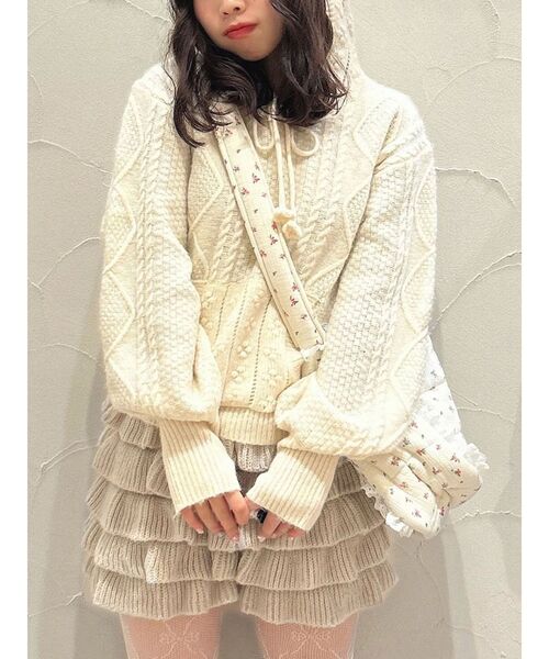 merry jenny ニット セーター フードflowerニットtops