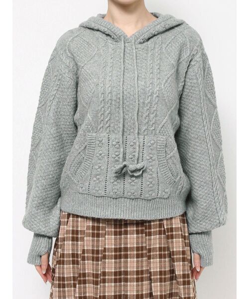 merry jenny ニット セーター フードflowerニットtops