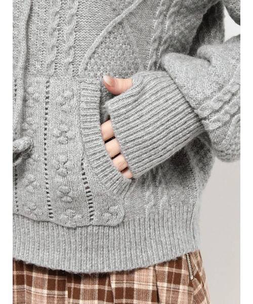 merry jenny ニット セーター フードflowerニットtops