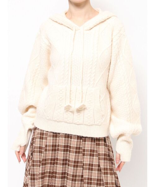 merry jenny ニット セーター フードflowerニットtops
