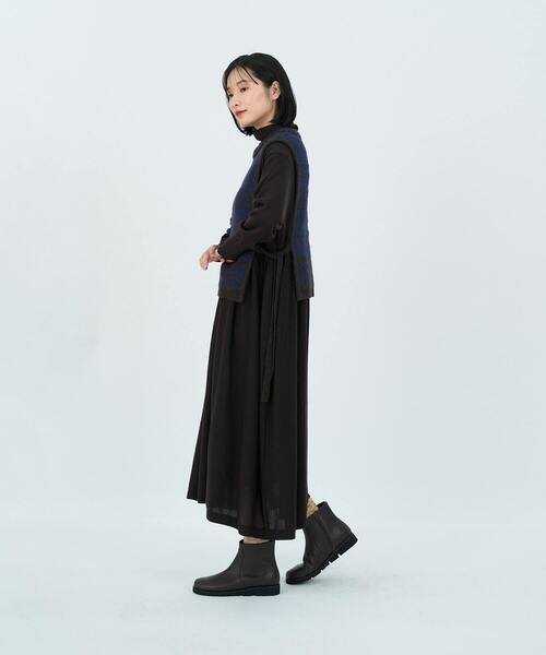LOISIR ベスト ジレ ウールシングルジャカードベスト レディース