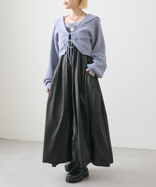 w closet（ダブルクローゼット） ワンピース 「2WAY」ウエストドロスト