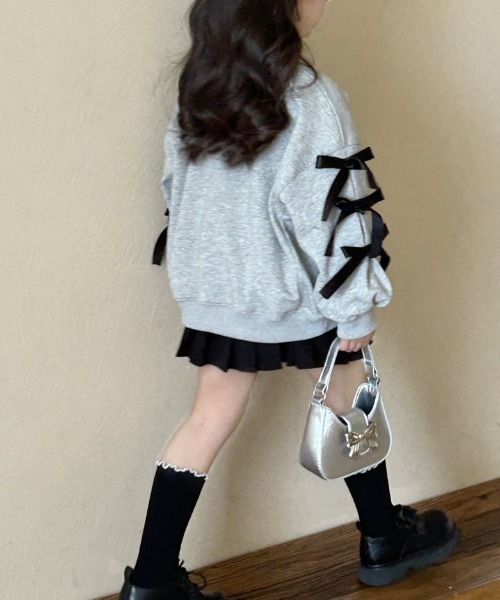 トレーナー リボンタックスリーブスウェット キッズ 子供服 女の子