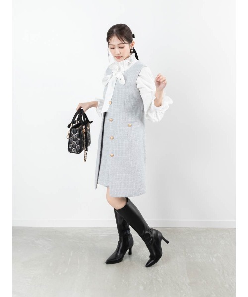 ランダ（RANDA）/【22．5−25．5】晴雨兼用 ポインテッドトゥヒールブーツ RANDA（ランダ） ブーツ 晴雨兼用 ポインテッドトゥヒールブーツ