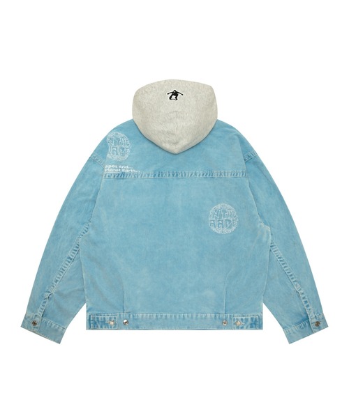 Aape デニムジャケット (XL) Aape Moonface logo hooded denim jacket | Bape official