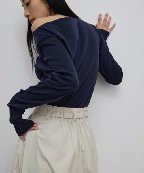 tシャツ 2ウェイロングスリーブトップス レディース SLY ブラウス シャツ FRONTZIP 2WAY TOPS フロントジップ 2