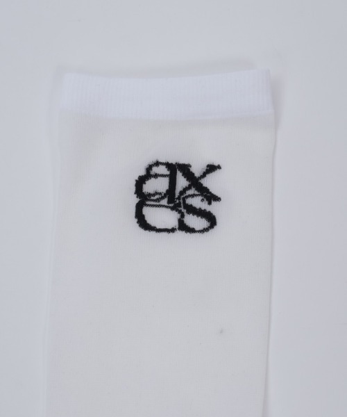 axes femme（アクシーズ ファム） 靴下 ロゴ入りシアーハイソックス