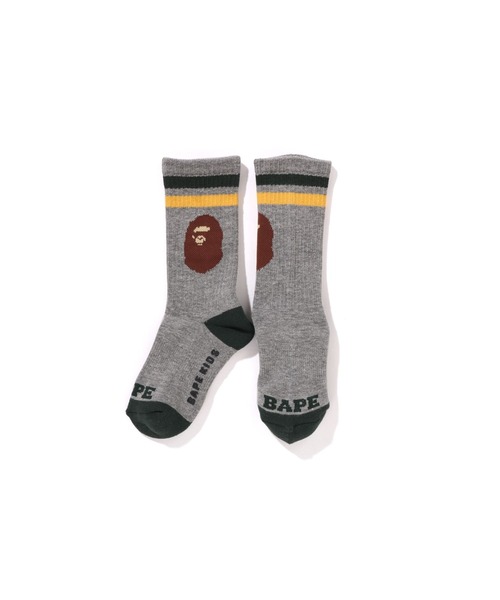 A BATHING APE（アベイシングエイプ） 靴下 APE HEAD RIB SOCKS キッズ