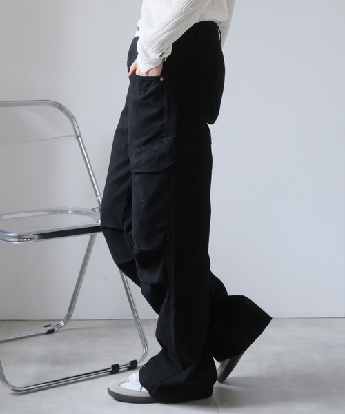 ULYSSES カーゴパンツ カーゴワイドフレアパンツ レディース