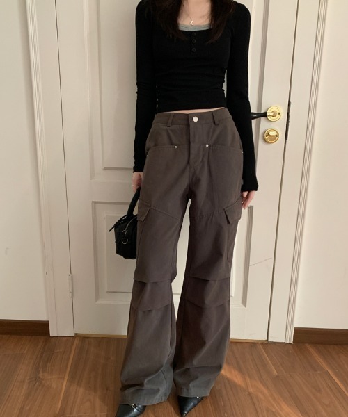 ULYSSES カーゴパンツ カーゴワイドフレアパンツ レディース