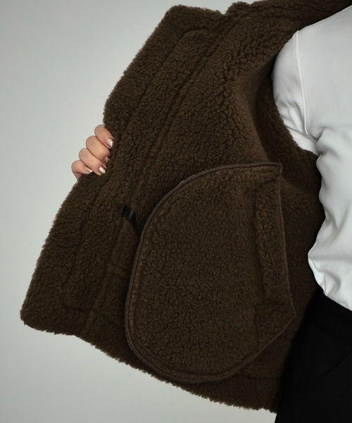 「ALPHA」 ジップアップブルゾン SMALL ブラウン レディース_画像6