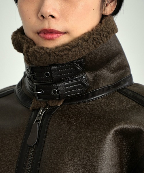 「ALPHA」 ジップアップブルゾン SMALL ブラウン レディース_画像7