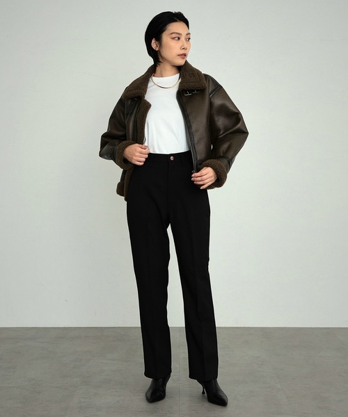 「ALPHA」 ジップアップブルゾン SMALL ブラウン レディース_画像8