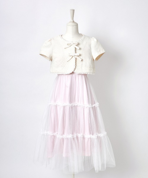 mellfy memory Dear classy Girl tweed ボレロ mellfy memory（メルフィーメモリー） カーディガン 半袖 Dear classy