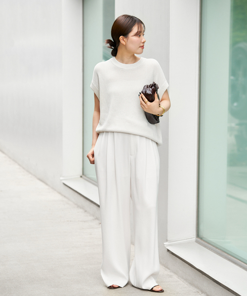 Hon　Plage Georgette Tuckパンツ WEB限定追加》Georgette Tuck パンツ（スラックス）｜Plage