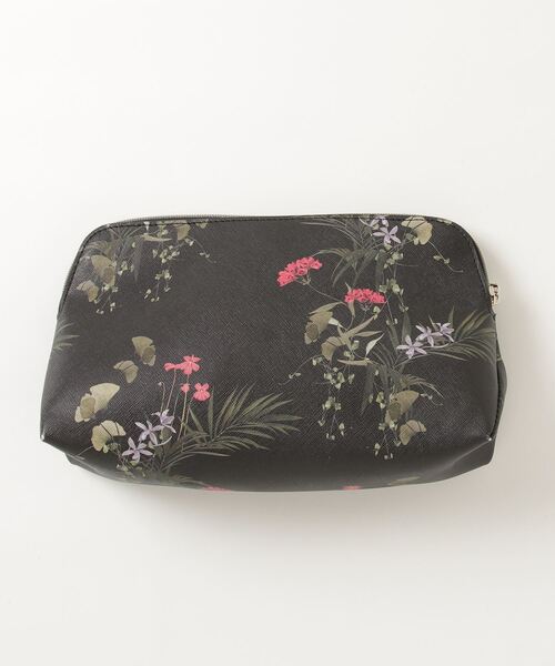 返品可能 TED BAKER POUCH 花 ポーチ【国内即発】 Ted Baker 「Ted Baker」 花柄ポーチ - ブラック レディース