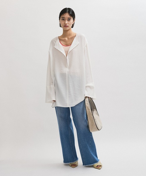 アダムエロペ 2WAYリネンロンTEEブラウス ADAM ET ROPE' ブラウス シャツ 「定番人気」・「新色追加