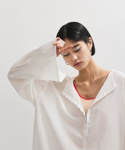 アダムエロペ 2WAYリネンロンTEEブラウス ADAM ET ROPE' ブラウス シャツ 「定番人気」・「新色追加