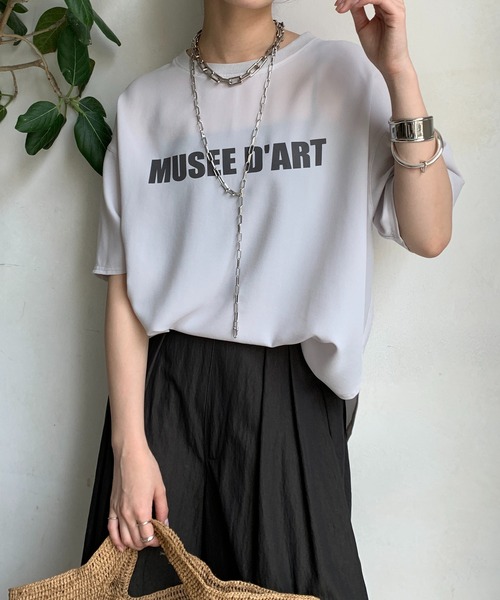 ブラウス シャツ ジョーゼットロゴTEE レディース