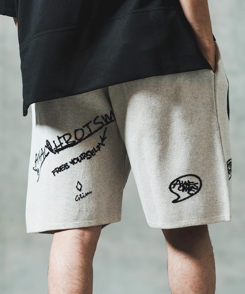 パンツ moose'spretty knit shorts GLIMCLAP パンツ mp13547- Jacquard texture knit shorts ショート