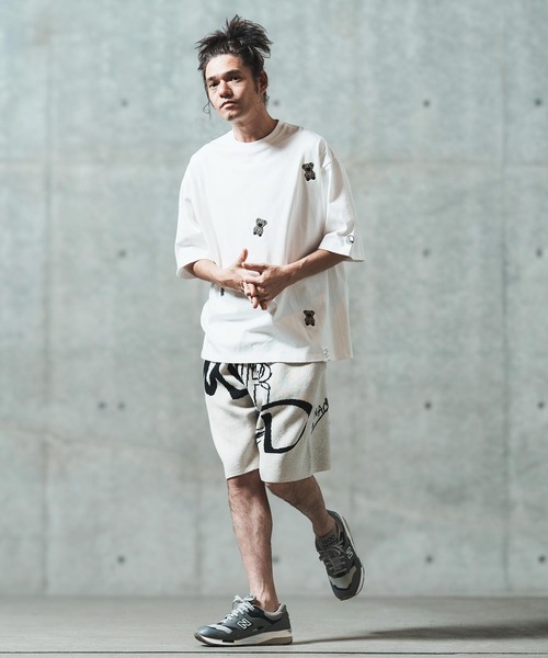 GLIMCLAP パンツ mp13547- Jacquard texture knit shorts ショート