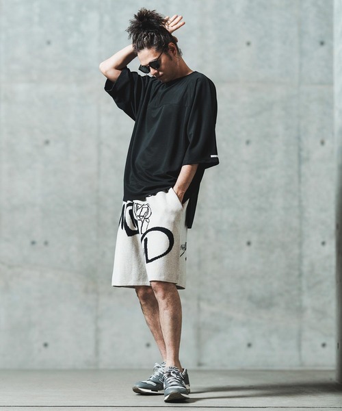 GLIMCLAP パンツ mp13547- Jacquard texture knit shorts ショート