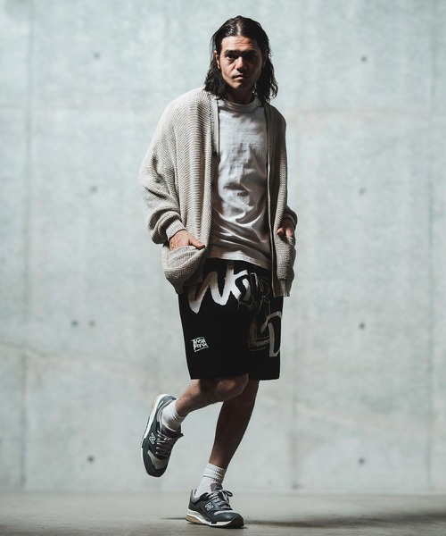 GLIMCLAP パンツ mp13547- Jacquard texture knit shorts ショート