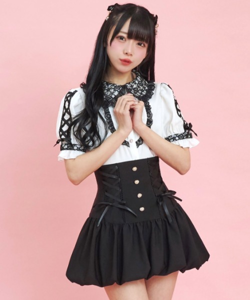 Secret Honey（シークレットハニー） ブラウス シャツ レースアップ袖
