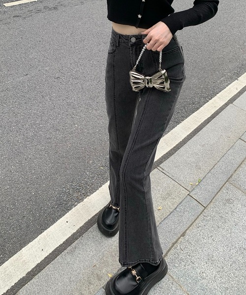 [Jewelobe] Denim брюки M sax голубой женский 