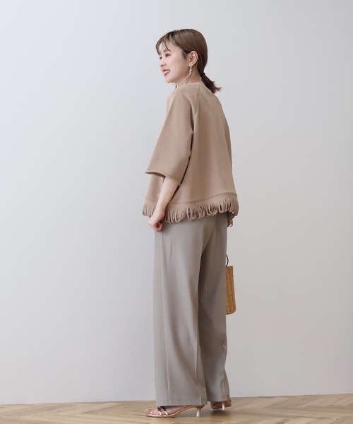 AMERICAN HOLIC トレーナー スウェット フリンジ5分袖ラグラン