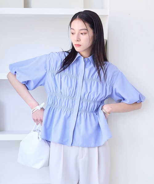 【店頭人気】シャーリングバルーンシャツ 新色追加】【店頭人気】シャーリングバルーンシャツ（シャツ