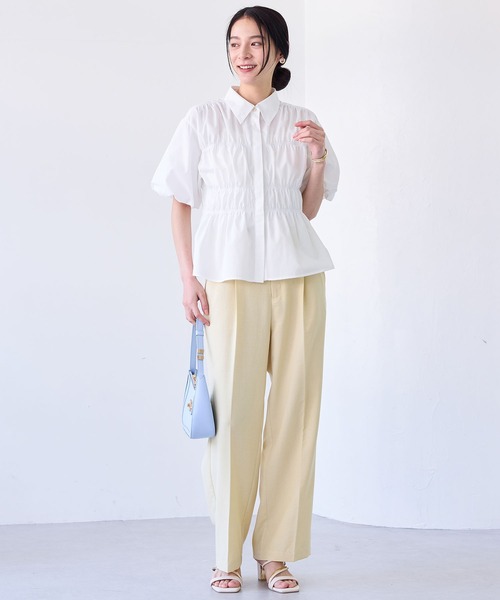 VIS ブラウス シャツ 「新色追加」「店頭人気」シャーリング