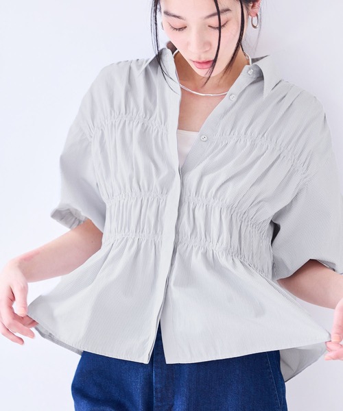 Plage◇24SS/長袖シャツ/コットン/WHT/無地/24-050-922-1070-1-0