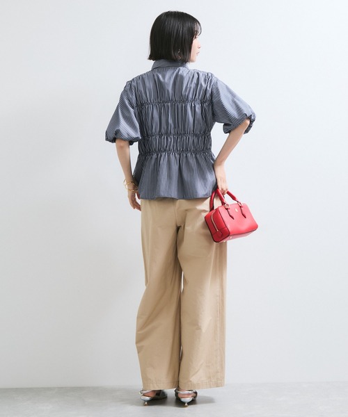 VIS ブラウス シャツ 「新色追加」「店頭人気」シャーリング