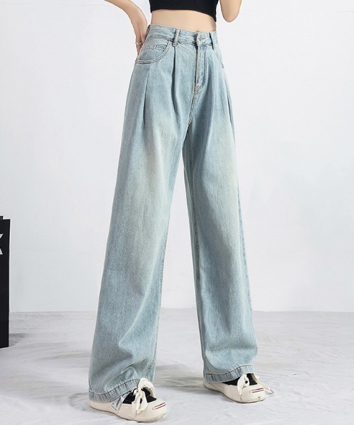 [GEMEDA] обработка Denim брюки M голубой женский 