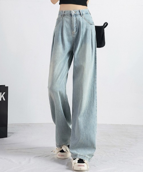 [GEMEDA] обработка Denim брюки M голубой женский 