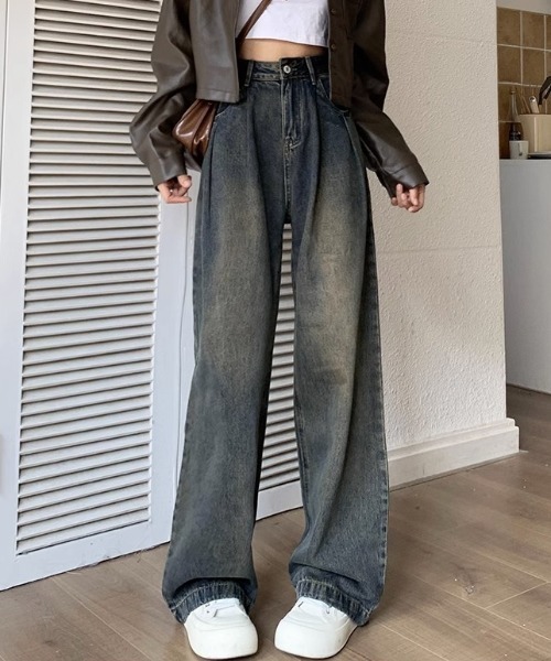 [GEMEDA] обработка Denim брюки M голубой женский 