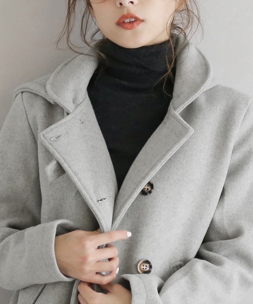 「La-gemme」 ピーコート M ブラウン レディース_画像2