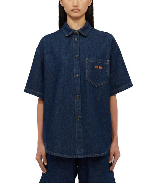 MSGM（エムエスジーエム） ブラウス シャツ バックスリット デニム