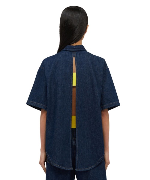 MSGM（エムエスジーエム） ブラウス シャツ バックスリット デニム