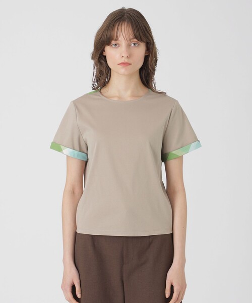 BLUE LABEL CRESTBRIDGE バックチェックTシャツ コンパクトピマスムースバックチェックTシャツ（カットソー