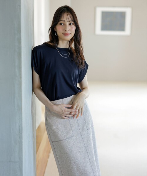 ANY SIS（エニィスィス） tシャツ ハイストレッチスムースフレンチ