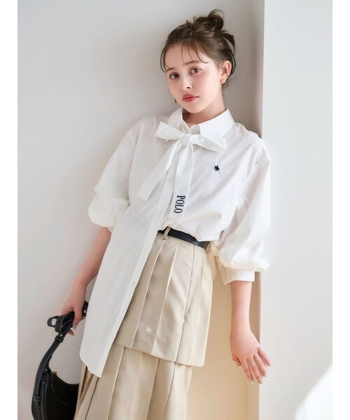 「POLO BCS」 長袖シャツ FREE ホワイト レディース POLO BCS ブラウス シャツ 「POLOBCSコラボ」マルチウェイ