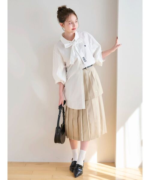 ブラウス シャツ 「POLOBCSコラボ」マルチウェイオーバーシャツ レディース POLO BCS ブラウス シャツ 「POLOBCSコラボ」マルチウェイ