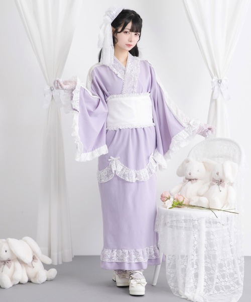 DearMyLove 浴衣 お嬢様パールレースフリル浴衣 レディース : ZOZOTOWN