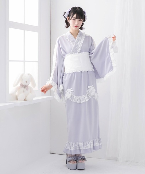 DearMyLove 浴衣 お嬢様パールレースフリル浴衣 レディース : ZOZOTOWN