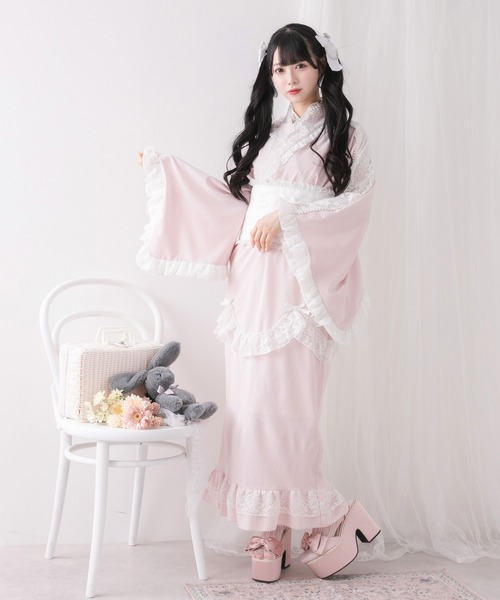 DearMyLove 浴衣 お嬢様パールレースフリル浴衣 レディース : ZOZOTOWN